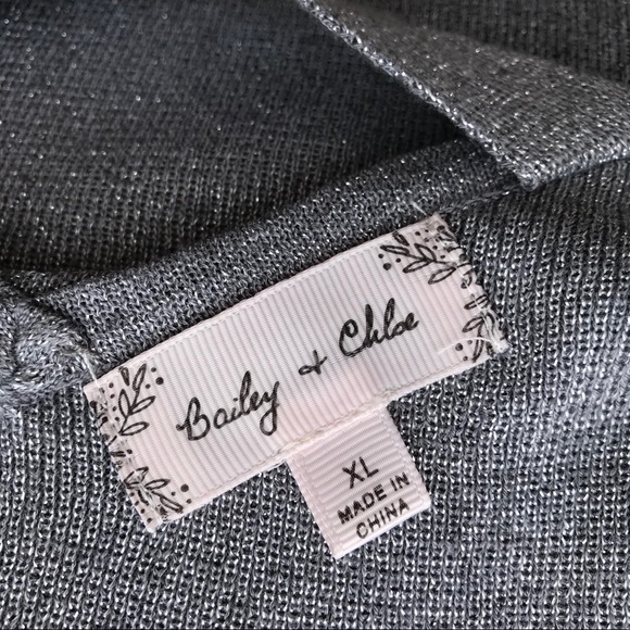 Silver 3/4 Sleeve V-Neck Sweater Sz XL-EUC - Picture 5 of 5